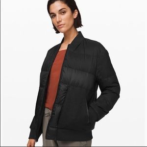 Black lululemon roam far bomber puffer